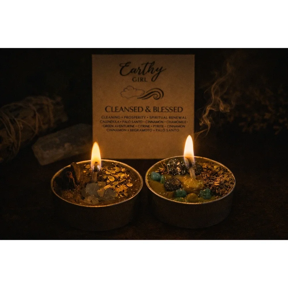Cleansed Blessed Tealight Candles Set  Ritual‎ Apothecary Wiccan Blessing BOHO